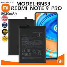 Battery BN53 compatible with Xiaomi Poco M2 Pro, Redmi Note 10 Pro, Redmi Note 10 Pro Max, Redmi Note 9 Pro, Redmi Note 9 Pro Ma