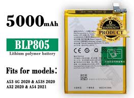 Mobatree BLP805 Mobile Battery for Oppo A33 (2020), A32, A52, A53, 5000 mAh. Model No.